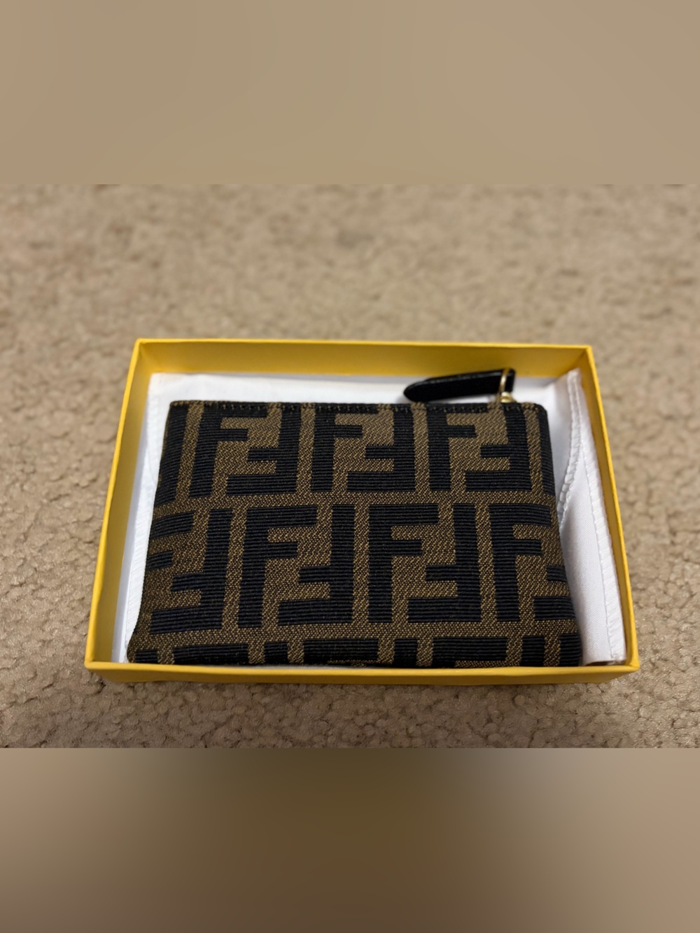 Black & Brown FF Logo Zip Card Pouch - Picture 3 of 3